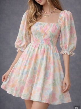 Selkie Maria Mini Dress in Grapefruit Sz Medium